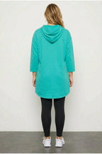 Plus Size Long Sleeve Hooded Sequin Tunic