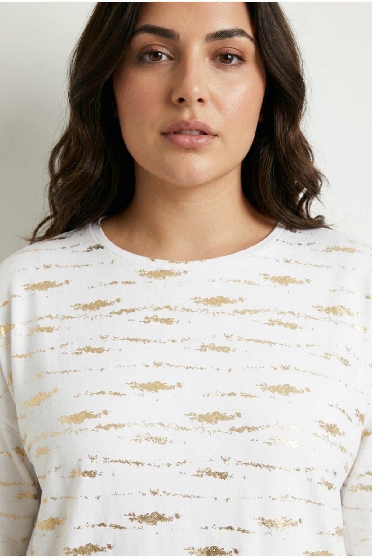 Gold Foil Detailed Blouse