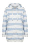 Plus Size Long Sleeve Hooded Pocketed Zip-up Cardigan