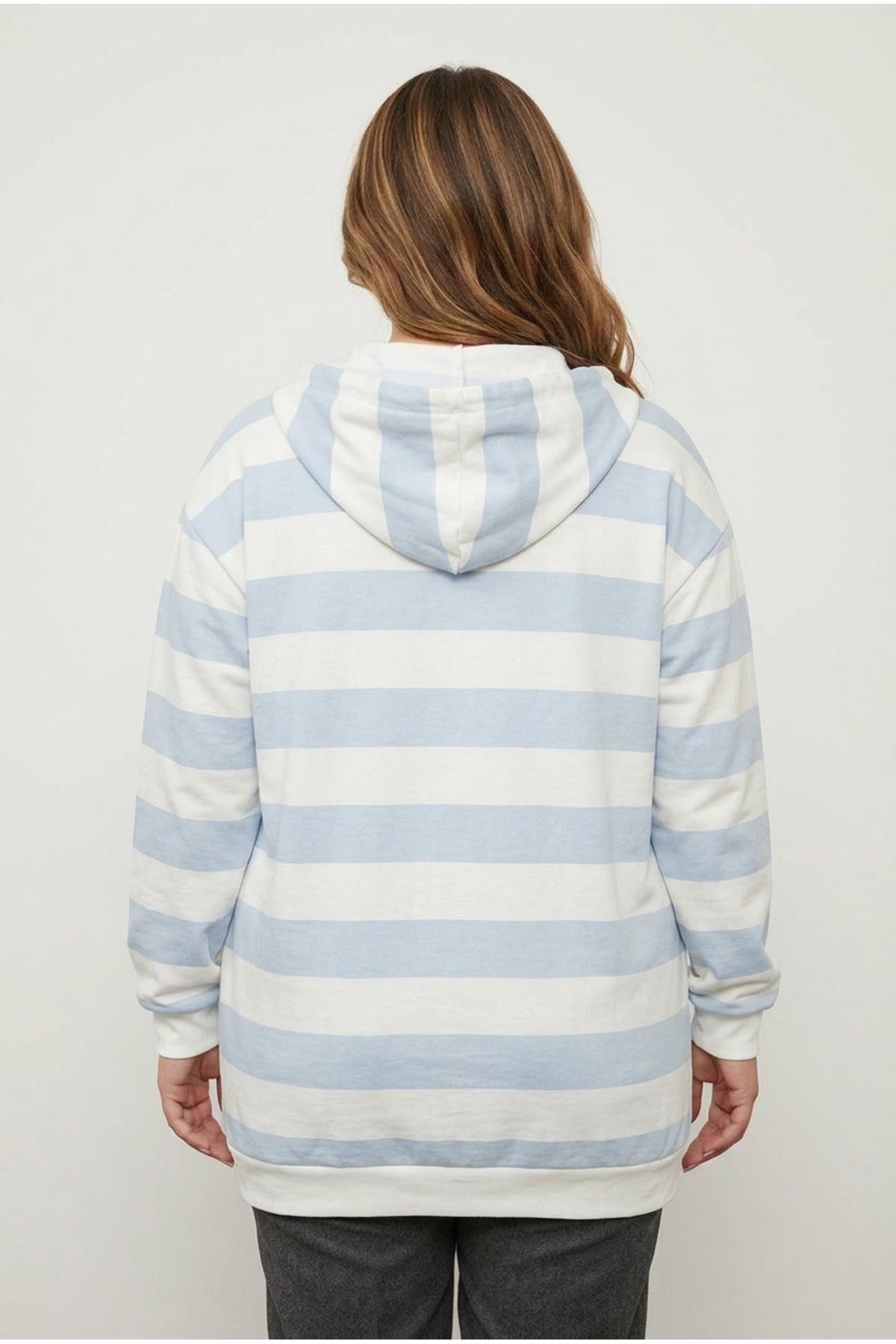 Plus Size Long Sleeve Hooded Pocketed Zip-up Cardigan