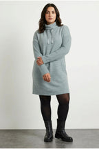 Plus Size Long Sleeve Hooded Soft Textured Sweatshirt Dress