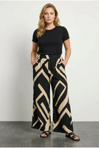 Plus Size Elasticated Waist Wide Leg Pants with Pockets
