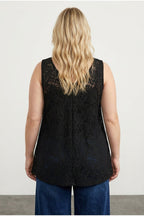 Plus Size V-Neck Sleeveless Unlined Lace Blouse