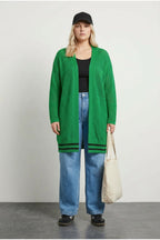 Plus Size Long Sleeve Open Front Long Lace Cardigan
