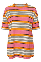 Plus Size Striped T-shirt with Slit Detail