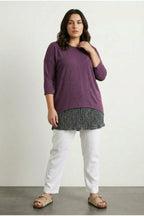 Plus Size Long Sleeve Thin Blouse with Tulle Detail on the Hem