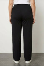 Elasticated Waist and Drawstring Pocketless Wide Leg Trousers