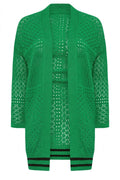 Plus Size Long Sleeve Open Front Long Lace Cardigan