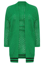 Plus Size Long Sleeve Open Front Long Lace Cardigan