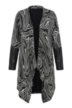 Plus Size Long Sleeve Leather Detailed Open Front Cardigan