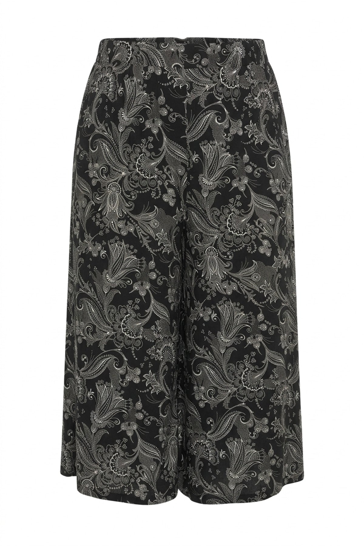 Plus Size Elastic Waist Floral Print Pocketed Stretchy Fabric Trousers