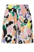 Plus Size Floral Print Elastic Waist Pocketed Shorts
