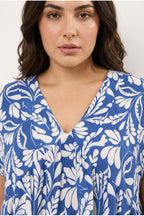 Plus Size V-Neck Short Sleeve Pocketed Floral Print Midi Dress