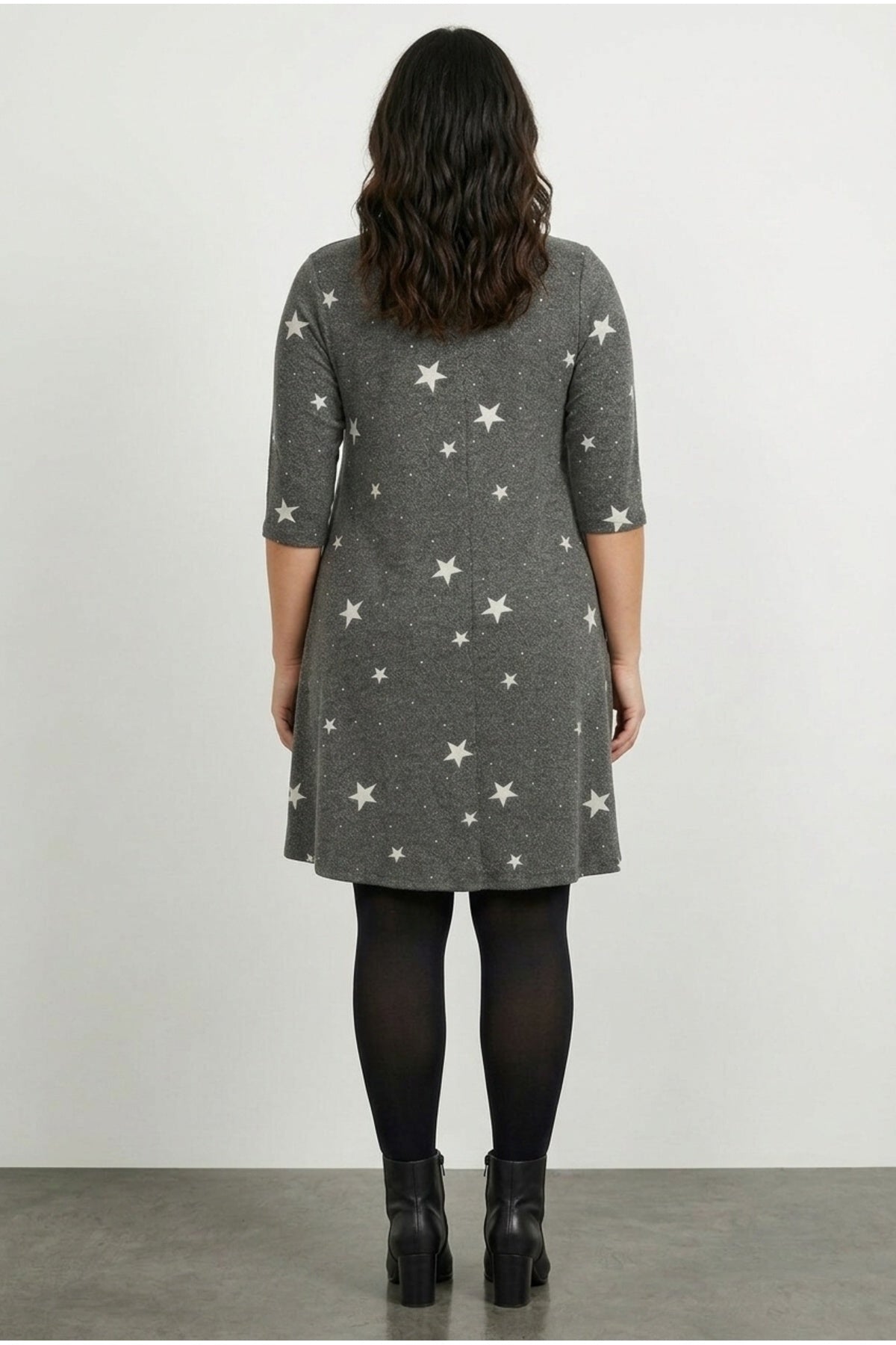 Plus Size Soft Textured Grey Dress