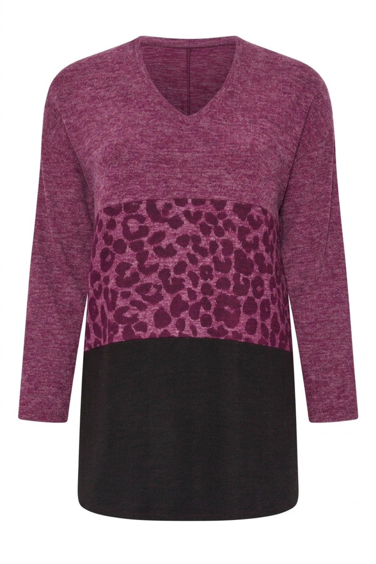 Plus Size V-Neck Long Sleeve Plush Sweatshirt