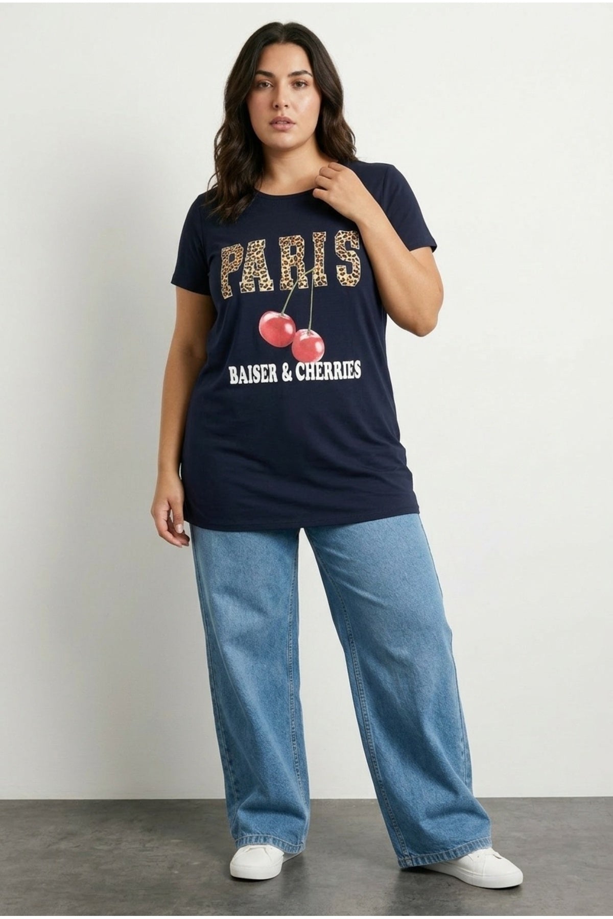 Plus Size Short Sleeve Crew Neck Printed T-shirt