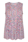 Plus Size V-Neck Sleeveless Floral Patterned Unlined Lace Blouse