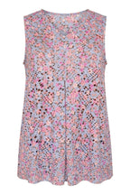 Plus Size V-Neck Sleeveless Floral Patterned Unlined Lace Blouse