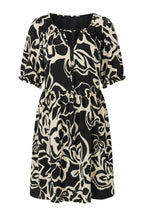 Plus Size Ruched Neck Short Sleeve Elastic Waist Midi Dress