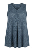 Plus Size V-Neck Sleeveless Lace Detailed Unlined Blouse