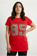 Plus Size Crew Neck Short Sleeve Printed T-shirt
