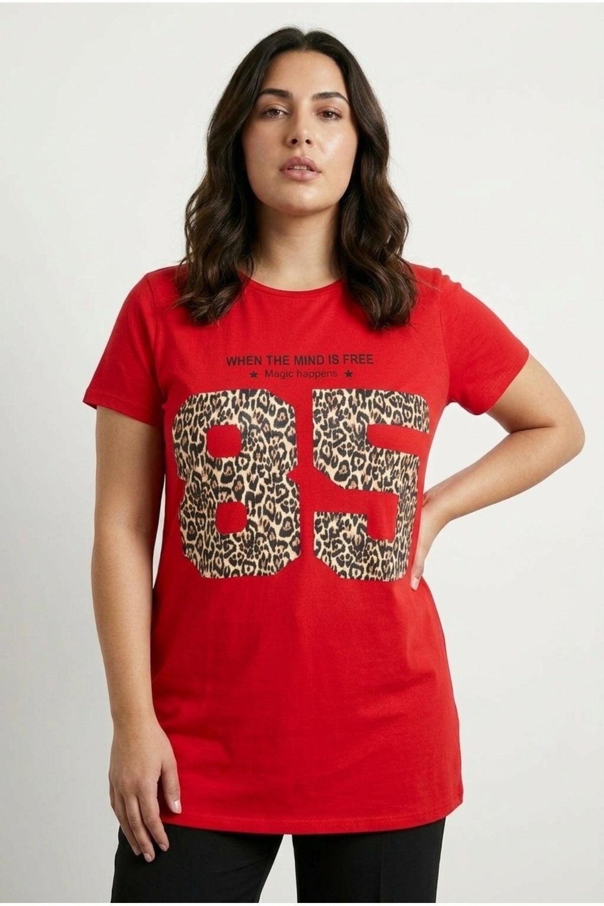 Plus Size Crew Neck Short Sleeve Printed T-shirt