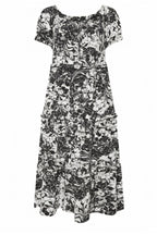 Plus Size Shirred Neck Elasticated Waist Long Dress