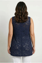 Plus Size V-Neck Sleeveless Unlined Lace T-shirt