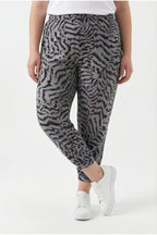 Plus Size Patterned Harem Pants with Elasticated Waist and Cuffs and Pockets