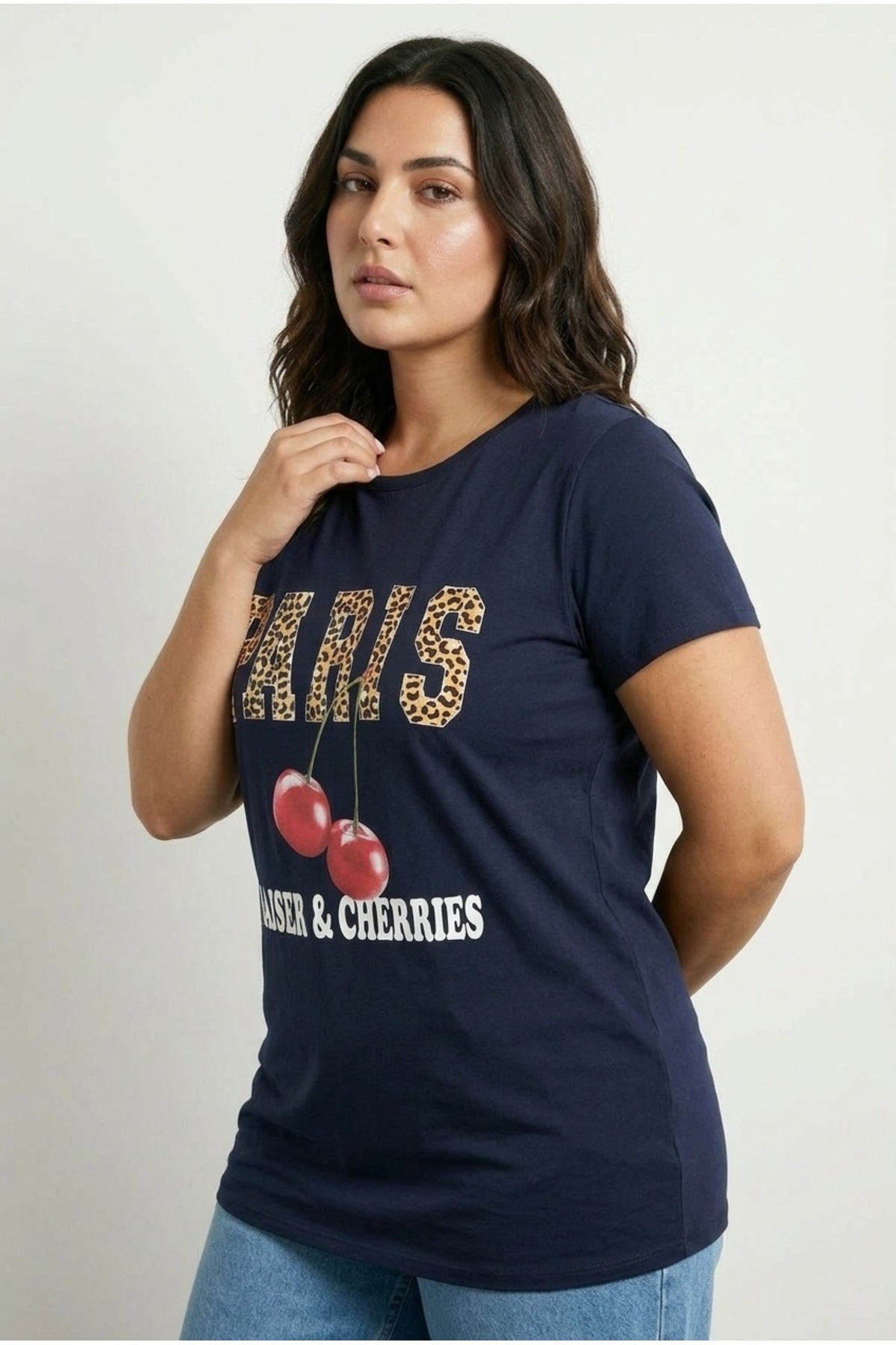 Plus Size Short Sleeve Crew Neck Printed T-shirt
