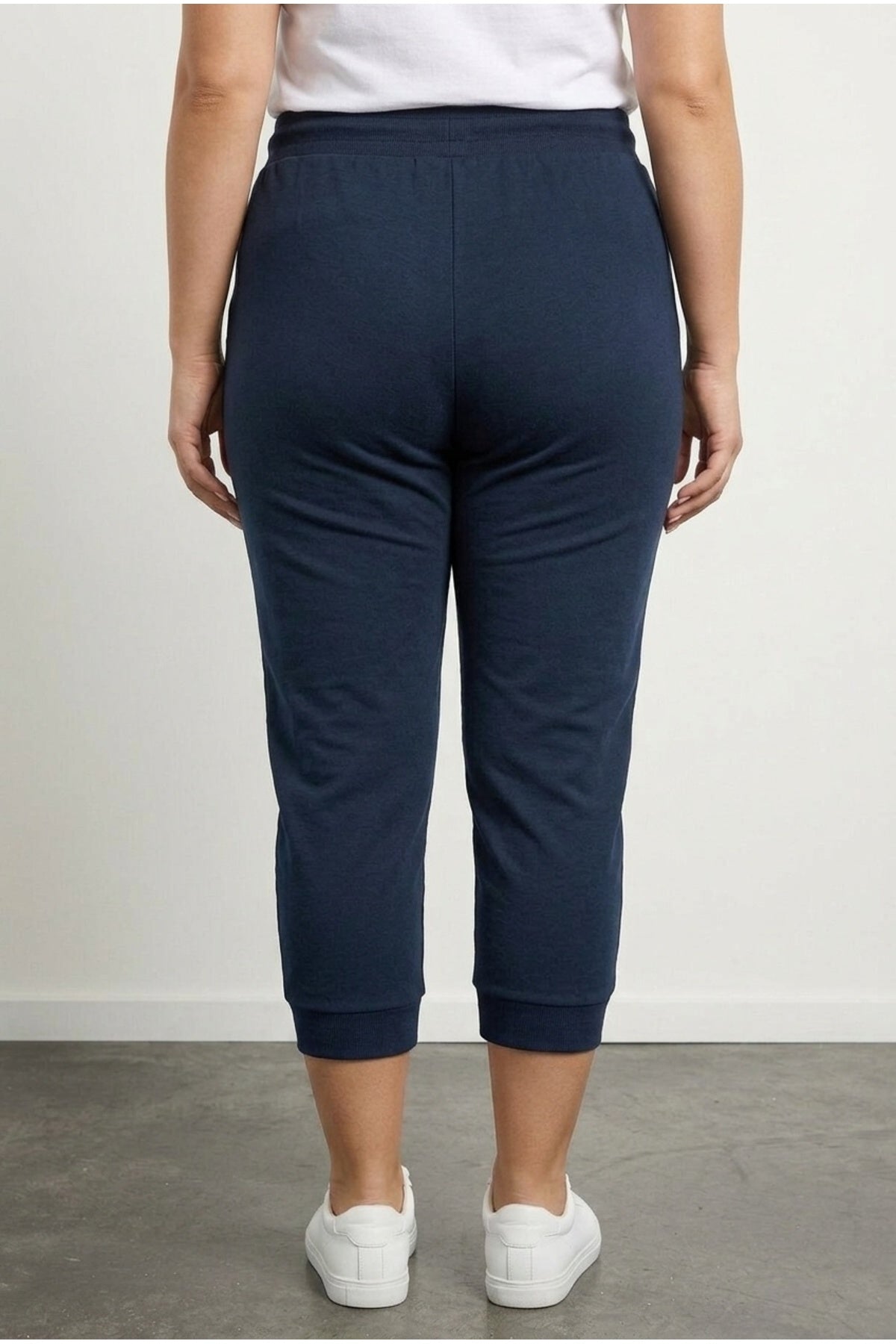 Plus Size Elasticated Waist and Cuffs Tapered Leg Jogger Pants