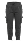 Plus Size Elastic Waist and Cuffed Pocketed Cargo Jogger Pants
