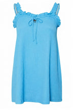 Tie-Front Ruffled Strappy Blouse