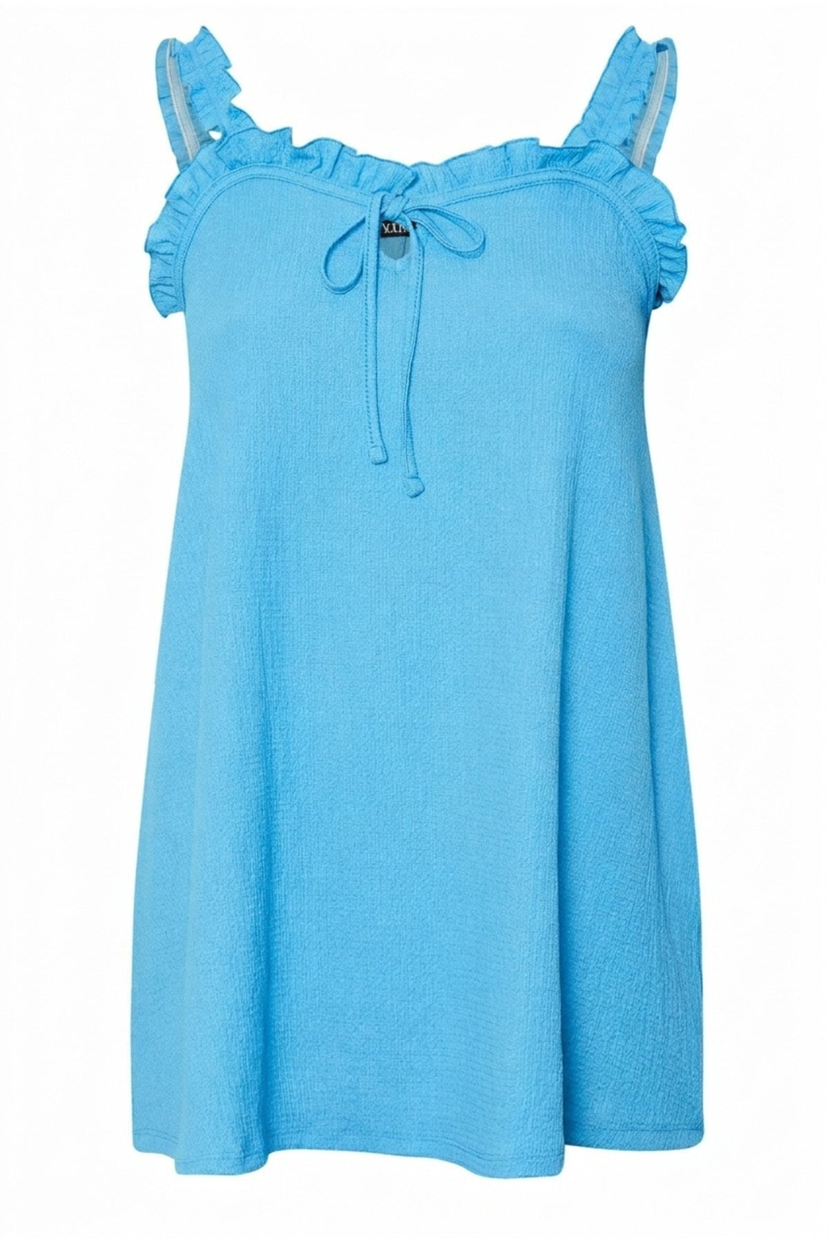 Tie-Front Ruffled Strappy Blouse