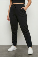 Plus Size Elastic Waist and Gathered Pocket Straight Leg Sweatpants