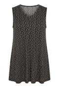 Plus Size V-Neck Sleeveless Star Patterned Blouse