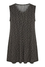 Plus Size V-Neck Sleeveless Star Patterned Blouse