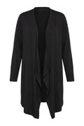 Black Asymmetric Cut Draped Cardigan