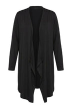 Black Asymmetric Cut Draped Cardigan