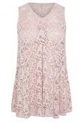 Plus Size V-Neck Sleeveless Unlined Lace Blouse