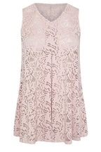 Plus Size V-Neck Sleeveless Unlined Lace Blouse