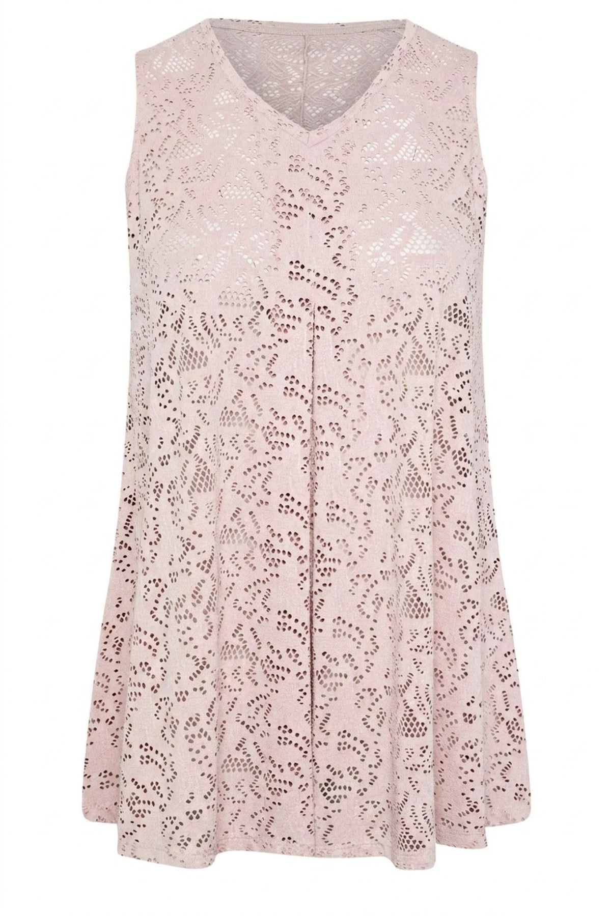 Plus Size V-Neck Sleeveless Unlined Lace Blouse