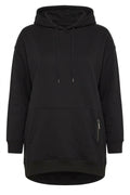 Plus Size Hooded Pocketed Sweatshirt with Zipper Detail