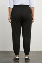 Plus Size Lightweight Trousers with Elasticated Hem and Waist, and Pockets