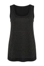 Plus Size Round Neck Sleeveless Stud Detail Blouse