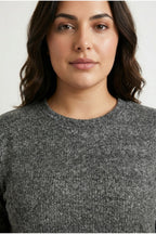 Plus Size Half Turtleneck Half Sleeve Ribbed Dress
