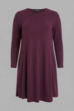 Plus Size Purple Soft Touch Pocketed Tunic Dress