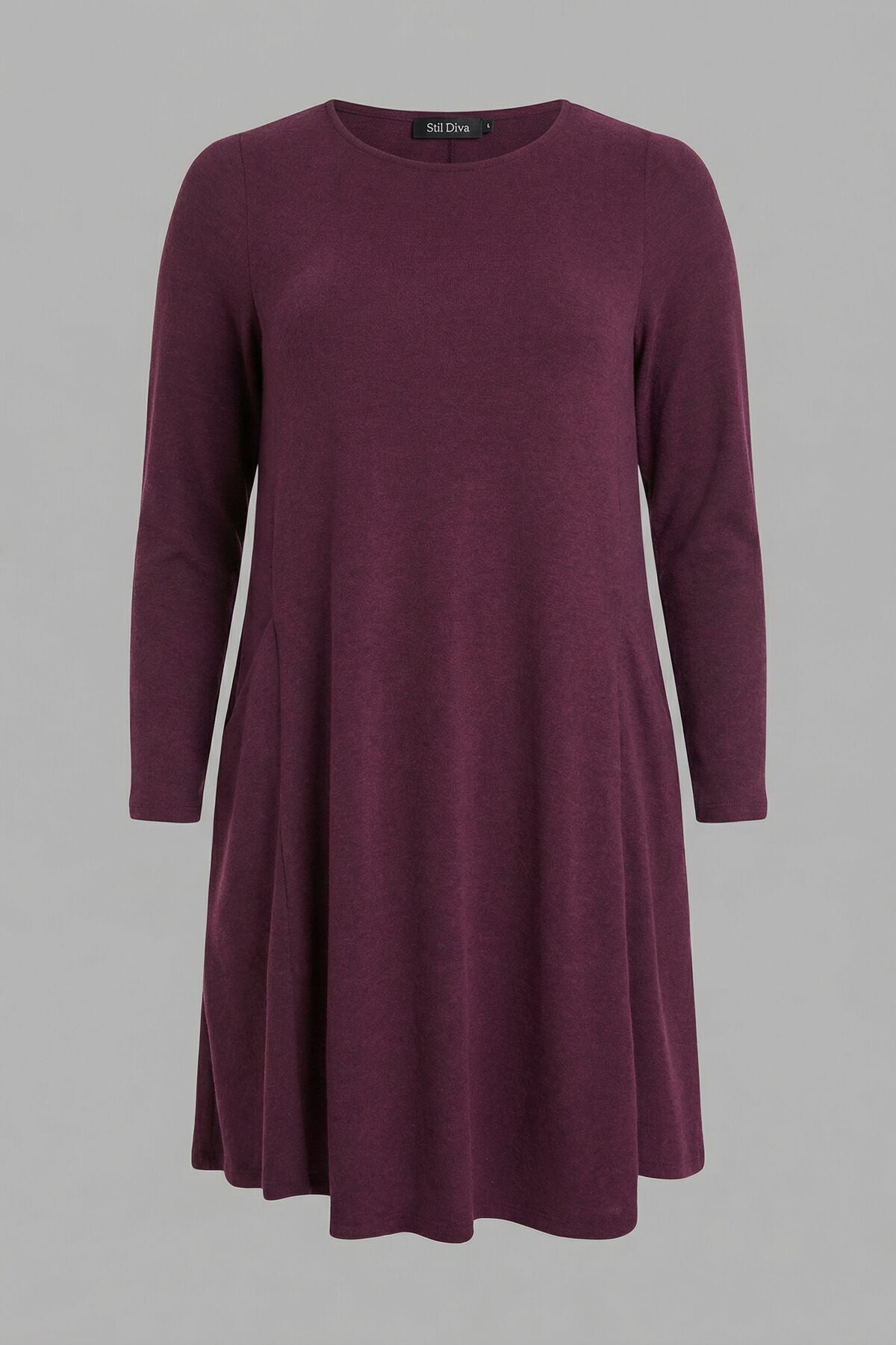 Plus Size Purple Soft Touch Pocketed Tunic Dress