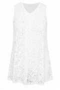 Plus Size V-Neck Sleeveless Unlined Lace Blouse