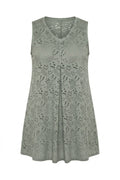 Plus Size V-Neck Sleeveless Lace Detailed Unlined Blouse